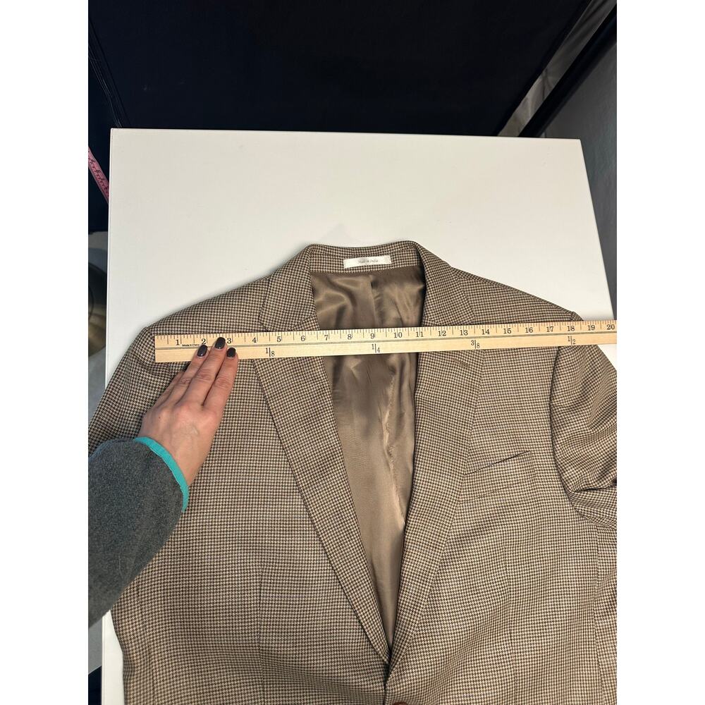 Ralph Lauren Mens 41R Sport Coat Silk Wool Brown Plaid Blazer Preppy Office - Picture 8 of 15